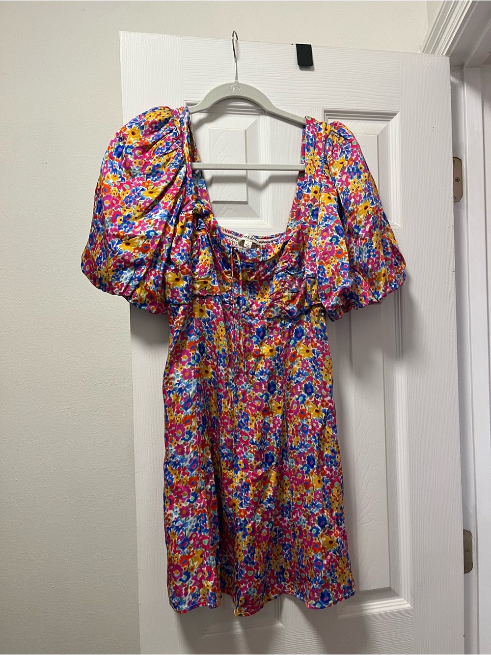 For Love & Lemons Multicolor Floral Puff-Sleeve Dress